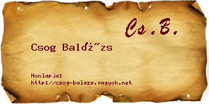 Csog Balázs névjegykártya